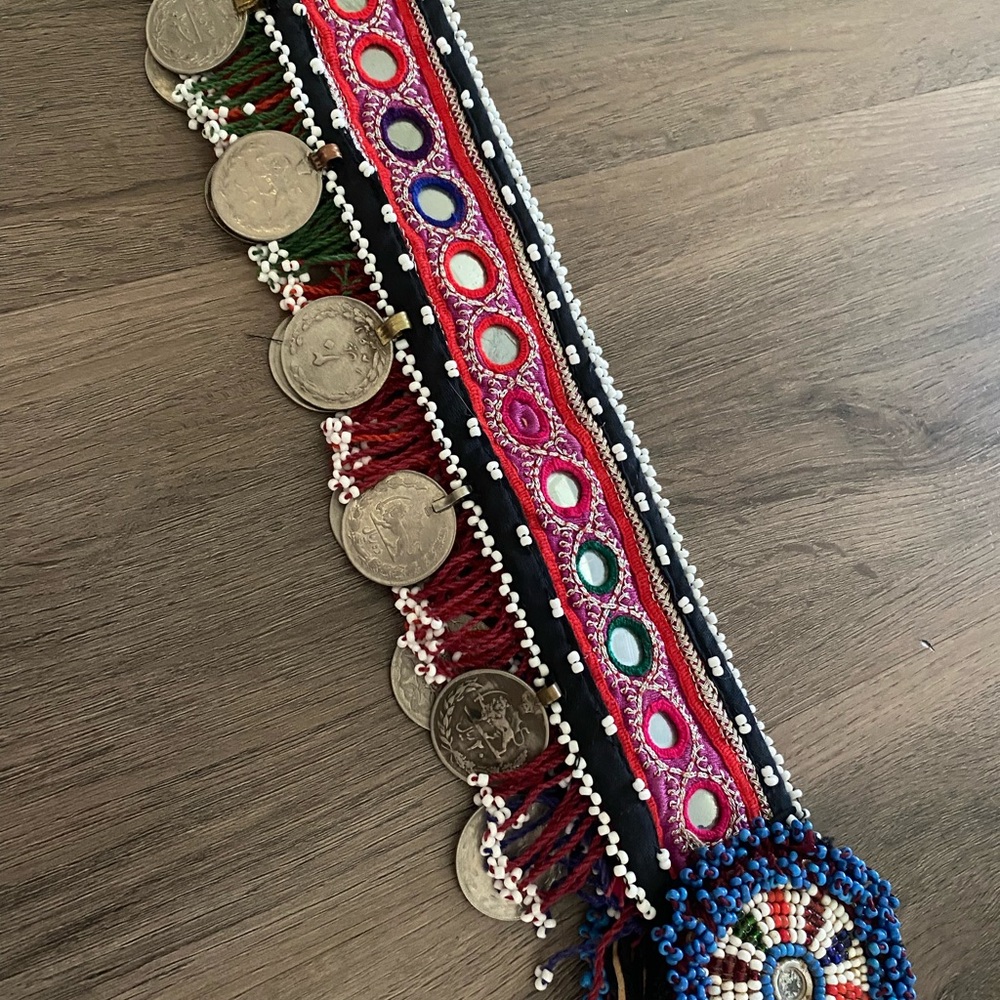 Turkish tribal belly dance hip Colorful Embellished Belt with Coins